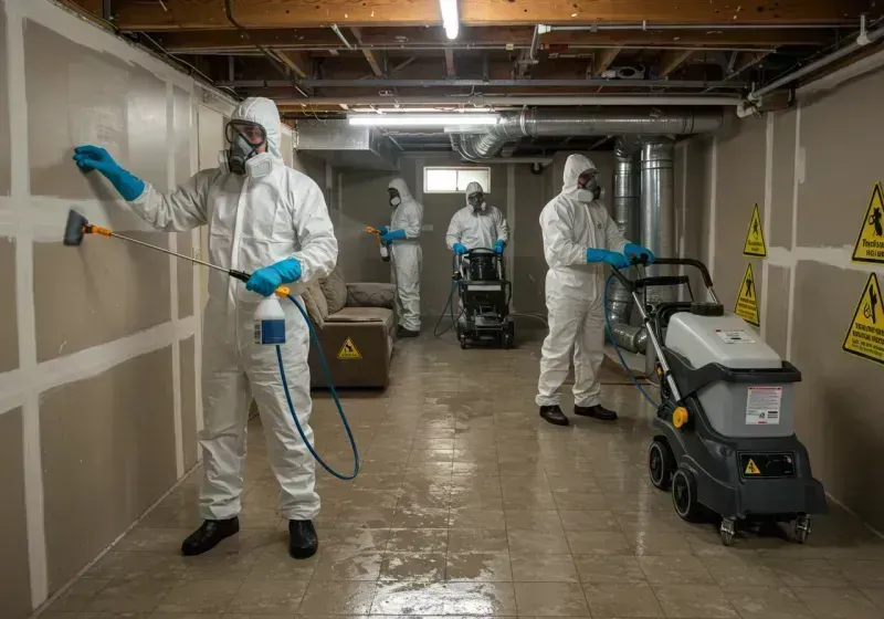 Basement Moisture Removal and Structural Drying process in East Orange, NJ